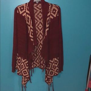 Belks maroon & light brown cardigan